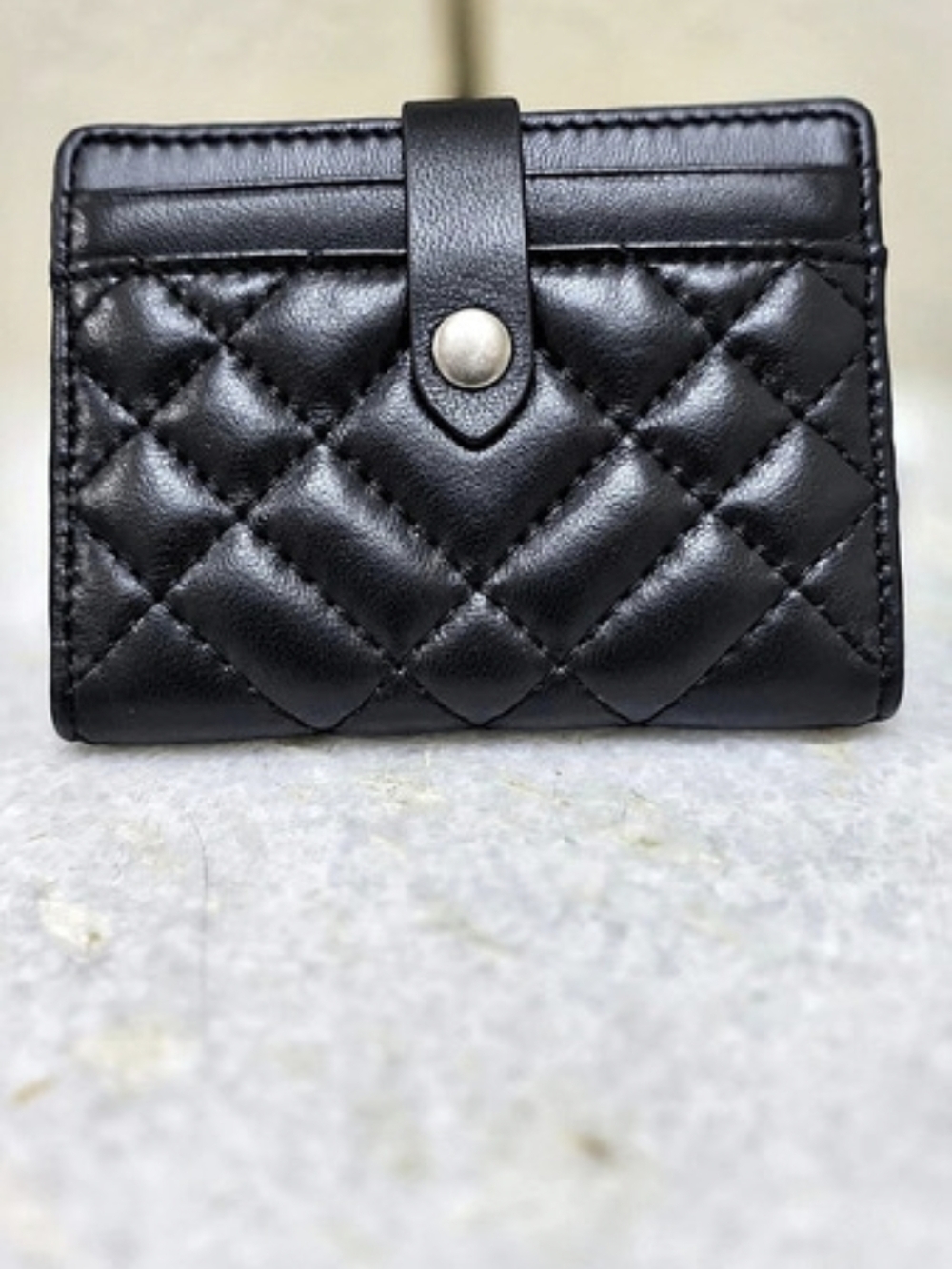 Kurt Geiger London Quilted Leather Card Holder Wallet Black